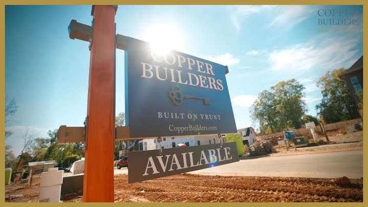 copper builders home for sale sign