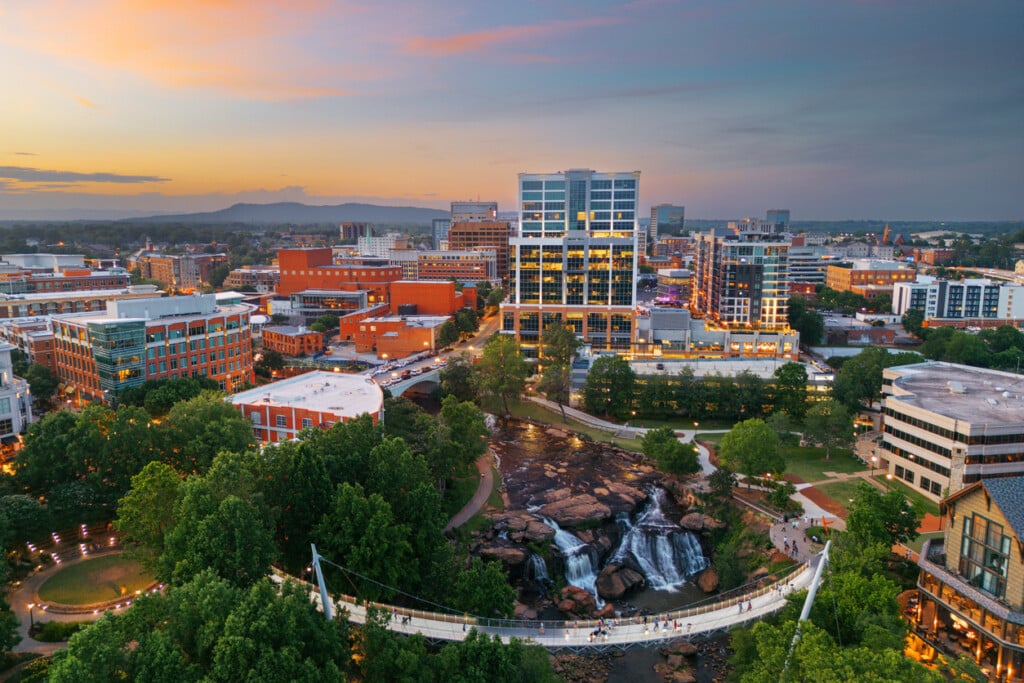 Falls Park on the Reedy River in downtown Greenville, South Carolina