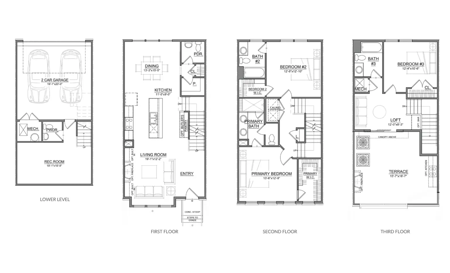 Haisley floor plan at Solaire townhomes in Greenville