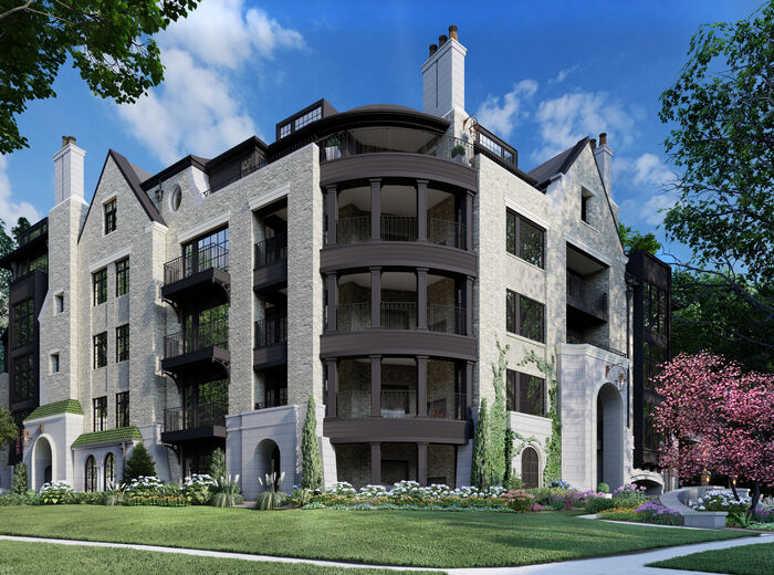 Rendering of 2129 Queens Road West luxury condominiums in Charlotte, NC