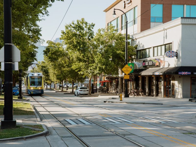 CityLYNX Gold Line streetcar on a Charlotte street
