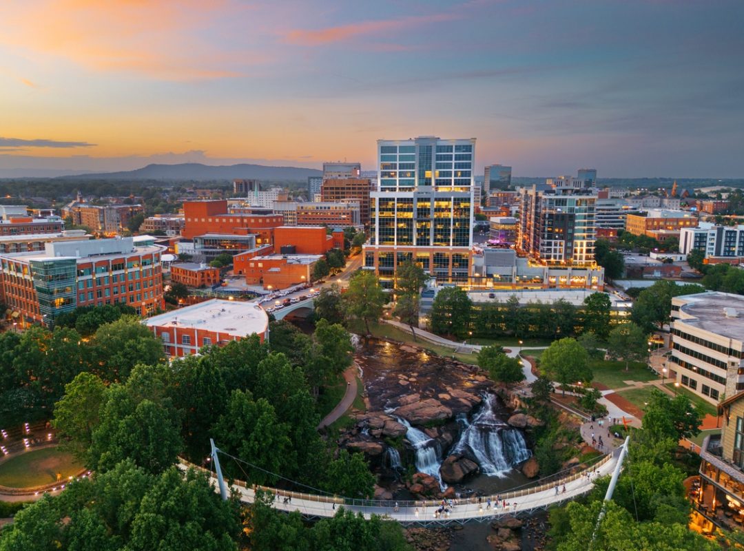 Greenville, South Carolina at Falls Park on Reedy Creek